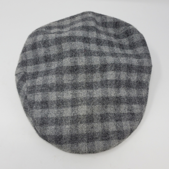 COUNTRY GENTLEMAN FLAT CAP NEWSBOY HAT WOOL BLEND GREY BUFFALO PLAID MEN MEDIUM - Picture 7 of 12